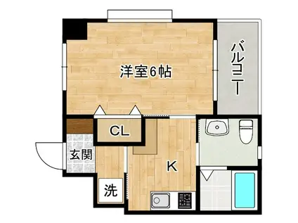 旦過タカヤコーポレーションビル(1K/8階)の間取り写真