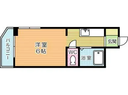 レジデンス馬借(1K/2階)の間取り写真