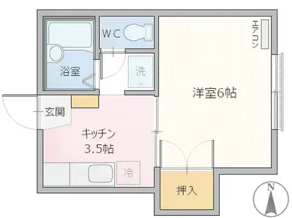 メゾン乾(1K/2階)の間取り写真