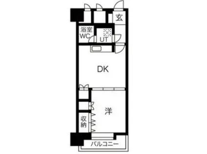 ライオンズマンション木町通(1DK/8階)の間取り写真