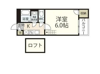 レオネクストグリーンハウス江波(1K/2階)の間取り写真