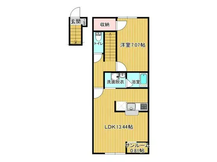  ドゥオ(1LDK/2階)の間取り写真