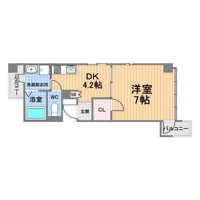 新和ルミエール(1DK/7階)の間取り写真