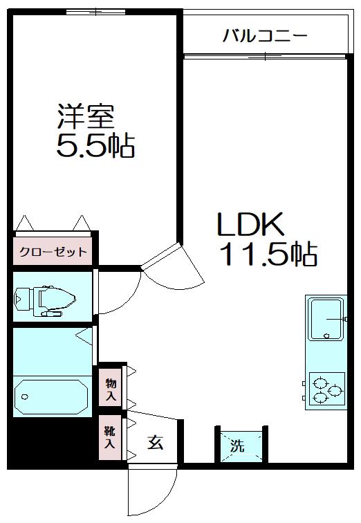 オハナラニ一番町ビル(1LDK/3階)の間取り写真