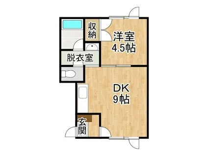 デュオM&D(1DK/1階)の間取り写真