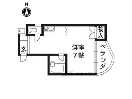 シャトープティー(ワンルーム/5階)の間取り写真