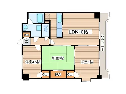 エクセレント結城II(3LDK/2階)の間取り写真