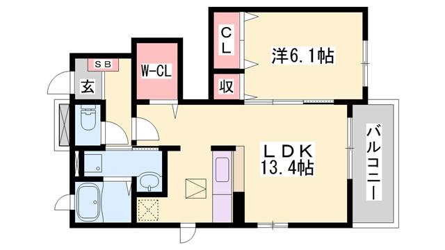 ブライトメアリーI(1LDK/1階)の間取り写真