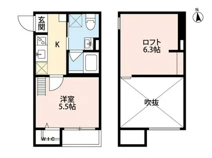 TIERRA(1K/2階)の間取り写真