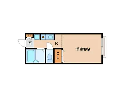 イーグルクラブ(1K/2階)の間取り写真