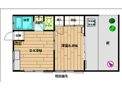 コーポ高橋(1DK/1階)の間取り写真
