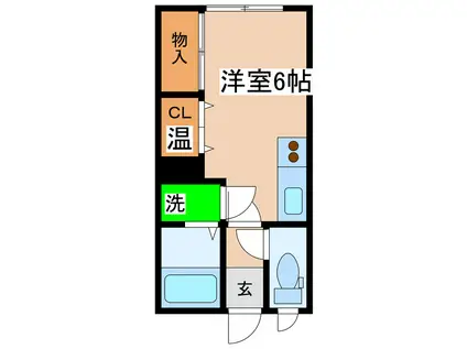 ドミール晴(ワンルーム/3階)の間取り写真