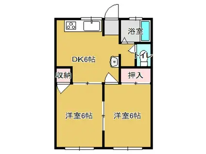 シティハイムエムケイ(2DK/1階)の間取り写真