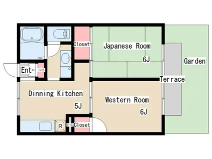 ピアン広町(2DK/1階)の間取り写真