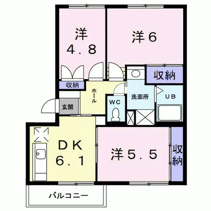 ニューキャッスル宮本 3階階 間取り