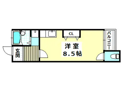 大門ハイツ(ワンルーム/2階)の間取り写真