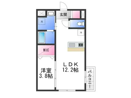 フェリーチェラテ(1LDK/1階)の間取り写真
