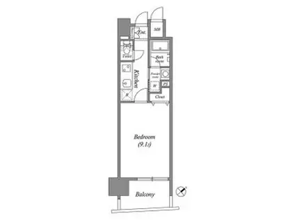 千種アヴァンギャルドプレイス(1K/13階)の間取り写真