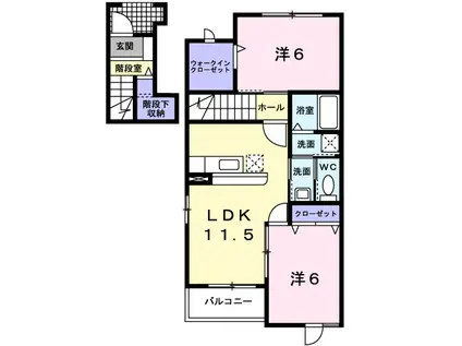 ソラボレI(2LDK/2階)の間取り写真