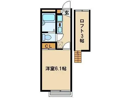 レオパレスラスタII(1K/1階)の間取り写真