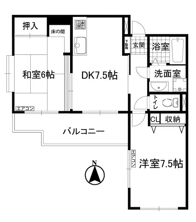 フラット百合ヶ丘 4階階 間取り