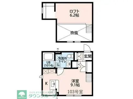 プリマ ラウレアIII(ワンルーム/1階)の間取り写真