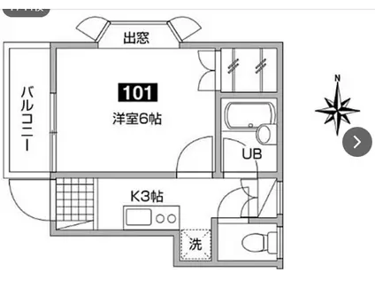 ハイツサンホープ(1K/1階)の間取り写真