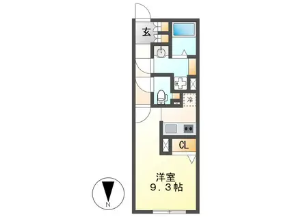 LUORE大曽根ノース(ワンルーム/2階)の間取り写真