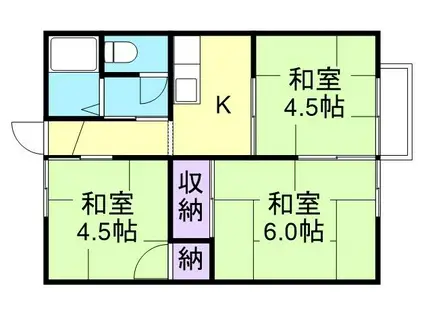 ハイツ松本(3K/2階)の間取り写真