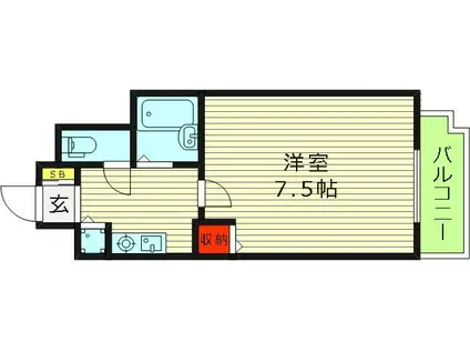 リーガル都島(1K/6階)の間取り写真
