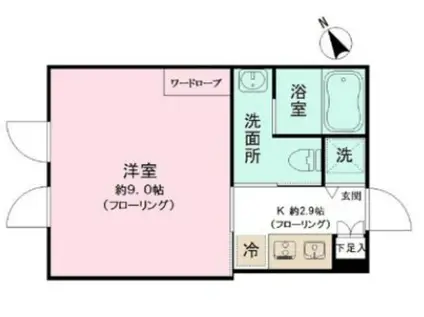 LAPIS中野坂上II(1K/3階)の間取り写真