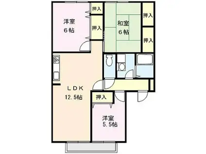 シャルムII(3LDK/2階)の間取り写真