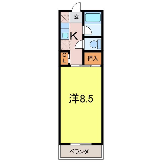 パレスミサカ(1K/2階)の間取り写真