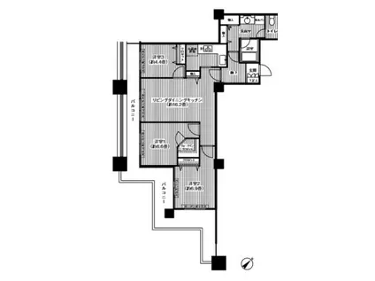 晴海アイランドトリトンスクエアビュータワー1号棟(3LDK/24階)の間取り写真