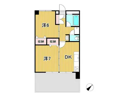 Fビル(2DK/2階)の間取り写真