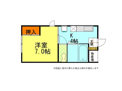 コーポ門(1K/1階)の間取り写真