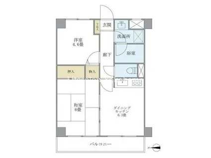 パークアベニュー(2DK/3階)の間取り写真