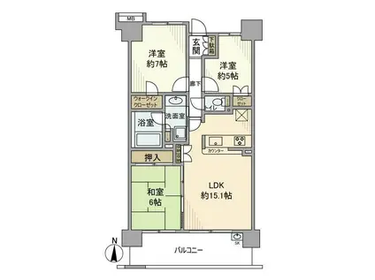 プラネ清澄白河クレメントリバー(3LDK/3階)の間取り写真