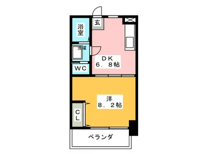 パインクレスト高宮(1DK/3階)の間取り写真