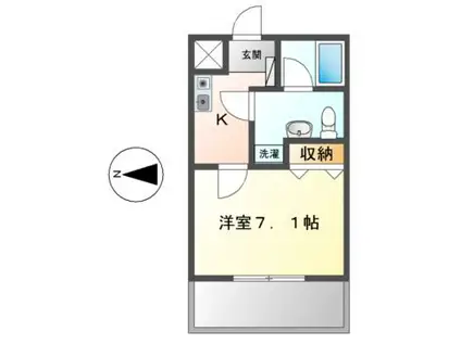 AMBER HOUSE JINGU(1K/3階)の間取り写真