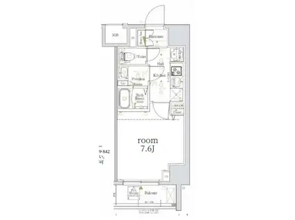 KNOTS大山 ノッツ大山(1K/8階)の間取り写真