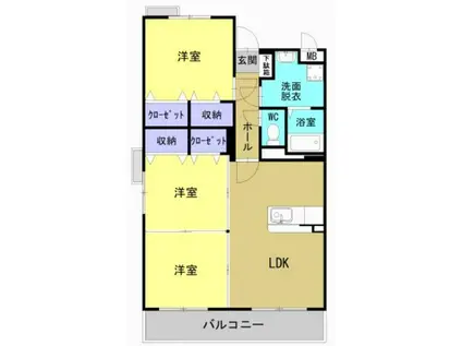 ユーミー寺司(3LDK/1階)の間取り写真