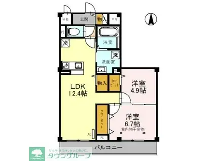 メゾン ド 常盤(2LDK/1階)の間取り写真