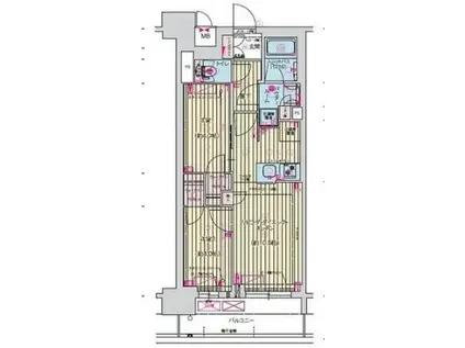 プレサンス名駅南ブリエ(2LDK/9階)の間取り写真