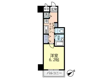 グランヴァン東中野III(1K/7階)の間取り写真