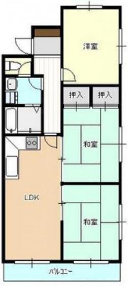 ハイライフ和誠(3LDK/4階)の間取り写真
