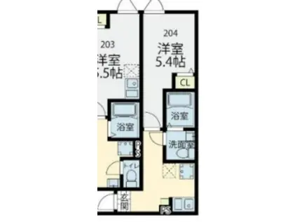 G-CREST(1K/2階)の間取り写真