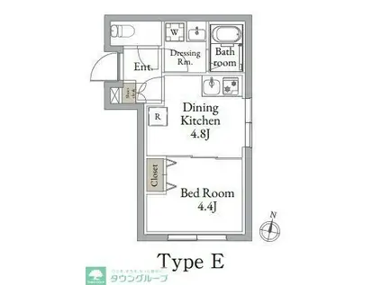 LIVEFLAT東高円寺II(1DK/3階)の間取り写真