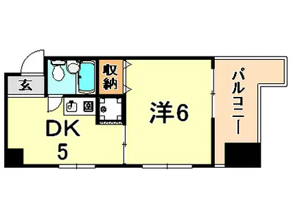 ヴェルドール兵庫II(1DK/5階)の間取り写真