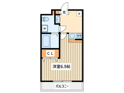 エスフォート玉川学園前(1K/2階)の間取り写真